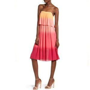 Leith Ombre Coral Pleated Sundress